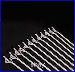 12Pcs Spine 500 Carbon Arrow OD 7.8mm For 30-80lbs Compound /Recurve Bow Hunting