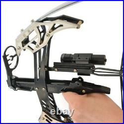 25lbs Archery Mini Compound Bow Set 23inch Triangle Bow Arrows Laser Sight Grey