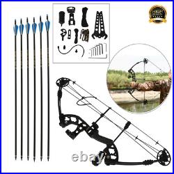 30-60lbs Adjustable Archery Compound Bow Arrows Set Shooting Hunting With 6 Arrows