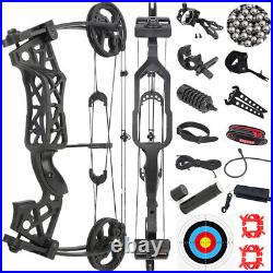 30-60lbs Compound Bow Catapult Dual-use Steel Ball Archery Fishing Hunting RH LH