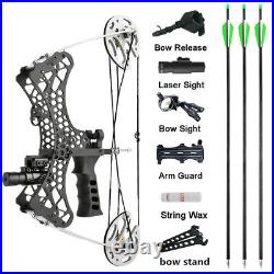 35lbs Right Left Hand Mini Compound Bow Set Archery Fishing Hunting Laser Sight