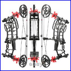 40-65lbs Compound Bow Steel Ball Arrows Dual-use Hunting Fishing Archery RH LH