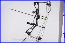 40-70lb Archery Compound Bows Set Black Ambidextrous Sight 30.5 Left Right Hand