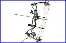40-70lb Archery Compound Bows Set Black Ambidextrous Sight 30.5 Left Right Hand