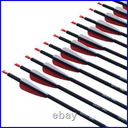 6/12/24pcs 28/30/31 Carbon Arrow 500 Spine For Compound Bow Recurve Bow Arrow