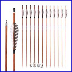 6/12pc 32 Carbon Arrows Spine 350 400 450 500 550 600 700 With 4 Real Feather