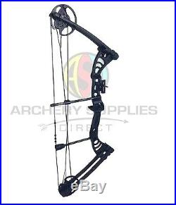 ASD Black Monster Archery Compound Bow + 6 Alloy Arrows 30-55 Lbs 19-29 Draw