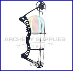 ASD Black Monster Archery Compound Bow + 6 Alloy Arrows 30-55 Lbs 19-29 Draw