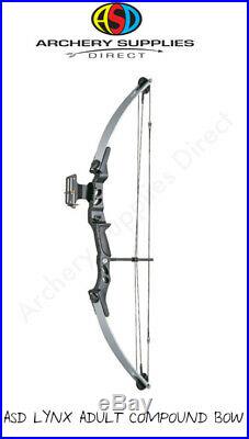 ASD Silver & Black Lynx Compound Archery Bow 55Lbs Package With All You Need