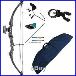Adult Archery Compound Bow Pro Package 55lb Sight Arrows Rest Release Aid & Bag