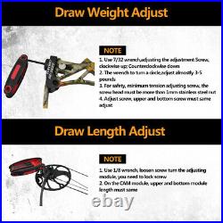 Archery Compound Bow 19-70lbs Adjustable Carbon Arrows Outdoor Shooting Hunting