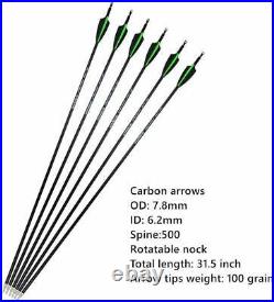 Archery Compound Bow 30-70lbs Carbon Arrow Set Aluminum Outdoor Hunting Shooting