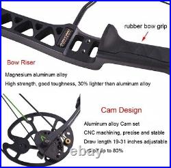 Archery Compound Bow Kit 30-70lbs Adjustable Hunting Right Hand Bow Arrow Set