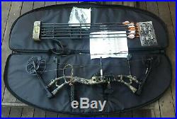 BEAR Authority Compound Bow 70LB with Case, Release Aid and Arrows. Barely Used