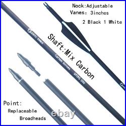 Carbon Arrow Spine 500 with Replaceable Arrowhead for Compound/Recurve Bow