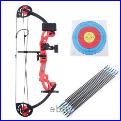 Compound Bow Arrow Kit Portable Archery Set Arrows Double Cam Adjust 15-25lbs