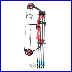 Compound Bow & Arrows Set 15-25lb Adjustable Archery Shooting Hunting Bow UK