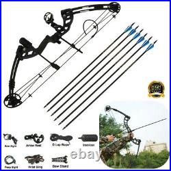 Compound Bow & Arrows Set 30-60lbs Adjustable Archery Shooting Hunting Tool UK 