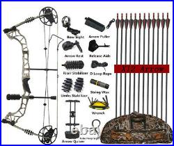 Compound Bow Arrows Set 30-70lbs Adjustable Archery Hunting Shooting Let Off 85%