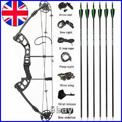 Compound Bow Arrows Sight Set 30-55lbs Adjustable Target Archery Bow Hunting UK