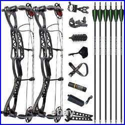 Compound Bow Carbon Arrow Set 30-60lbs Adjustable Archery Hunting 330FPS RH LH