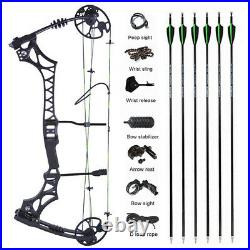 Compound Bow Carbon Arrows Set 30-70lbs Adjustable Archery Hunting Let Off 80%