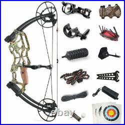 Compound Bow Short Axis Archery 50-75lbs Bow Hunting Fishing Let Off 80% RH LH