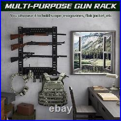 Gun Rack Wall Mount Heavy Duty Steel Gun Rack for Wall Holds Up to 120lbs A