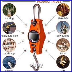 Hanging Scale 660Lb 300Kg for Farm, Hunting, Bow Draw Weight, Heavy Duty Orange