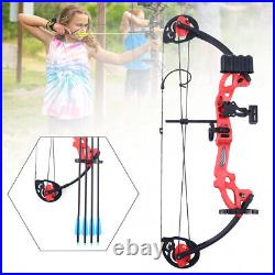 Junior Compound Bow Arrow Kit 15-25lbs Kids Archery Set Arrows Double Cam NEW