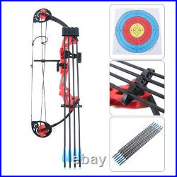Junior Compound Bow Arrow Kit Kids Archery Set Arrows Double Cam Adjust 15-25lbs