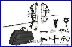 Kinetic Archery Mirage Compound Bow Starter Kit Bow Bag Scope Launcher Long Rod