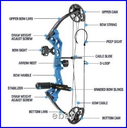 LEFT HANDED Topoint M3 Compound Bow Package. 10-30lb Draw. Free P&P. BLACK