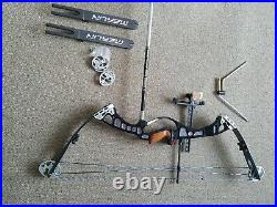 Merlin compound bow archery right handed. 50lb/60lb and extras