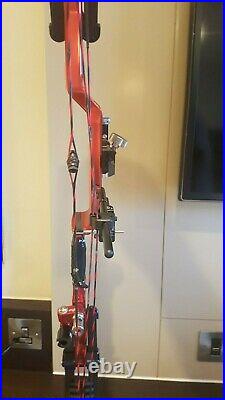 Mybo Origin Compound Bow Sold Bare Red. 27 draw at 46lb currently