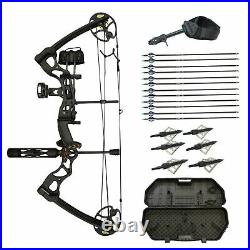 SAS Outrage 70 Lbs 31'' Compound Bow Travel Package with Arrows Hard Case Loaded