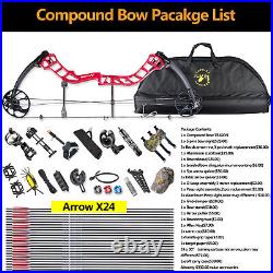Topoint Archery Compound Bow Kit 19-70lbs Adjustable 320fps Hunting Full Package