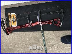 Used Metallic Red Mathews No Cam TRG 7 Compound Bow Right Handed 291/2 60lbs