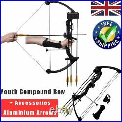 Youth Archery Compound Bow 27 15-20 lb Set Kit with Accessories Aluminium Arrow