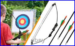 Youth Bow and Arrow Set 12lbs Compound Bow Fiberglass Practice Training kids