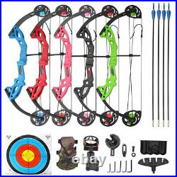 Youth Compound Bow Arrow Set 15-29lbs Junior Archery Beginner Shooting Target