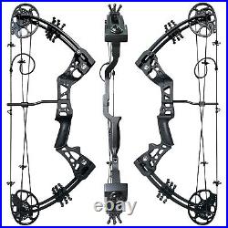 Youths Compound Archery Bow & Arrow 15-45lbs Adjustable Draw Power Adult Black